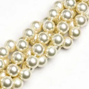10MM Handpolish Kiska Glass Pearls 18" Knotted (1 strand)
