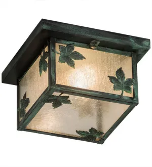 10"Sq Hyde Park Maple Leaf Outdoor Flushmount