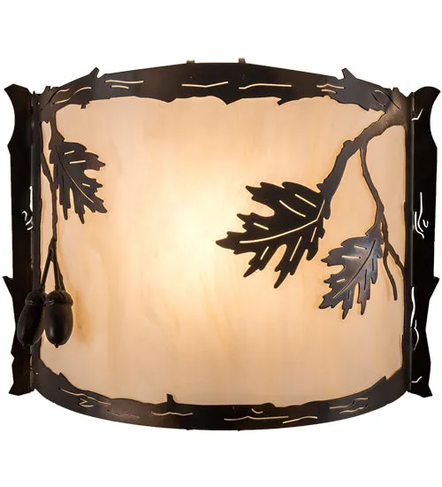 12"W Oak Leaf & Acorn Wall Sconce