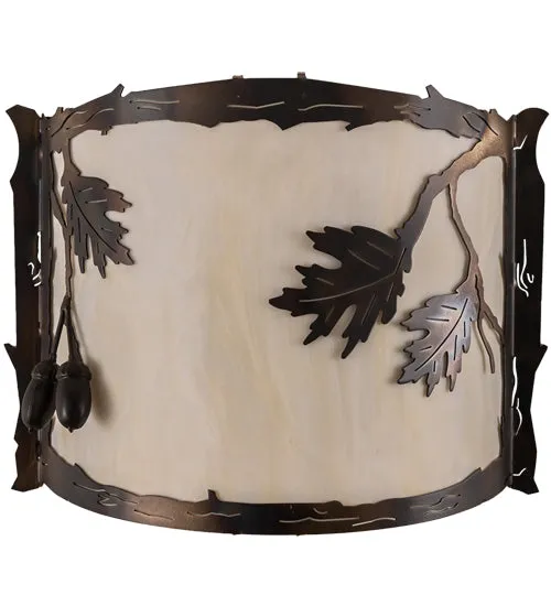 12"W Oak Leaf & Acorn Wall Sconce