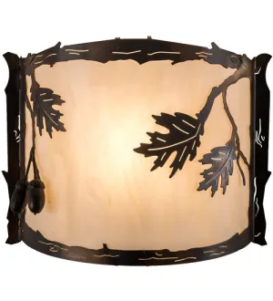 12"W Oak Leaf & Acorn Wall Sconce