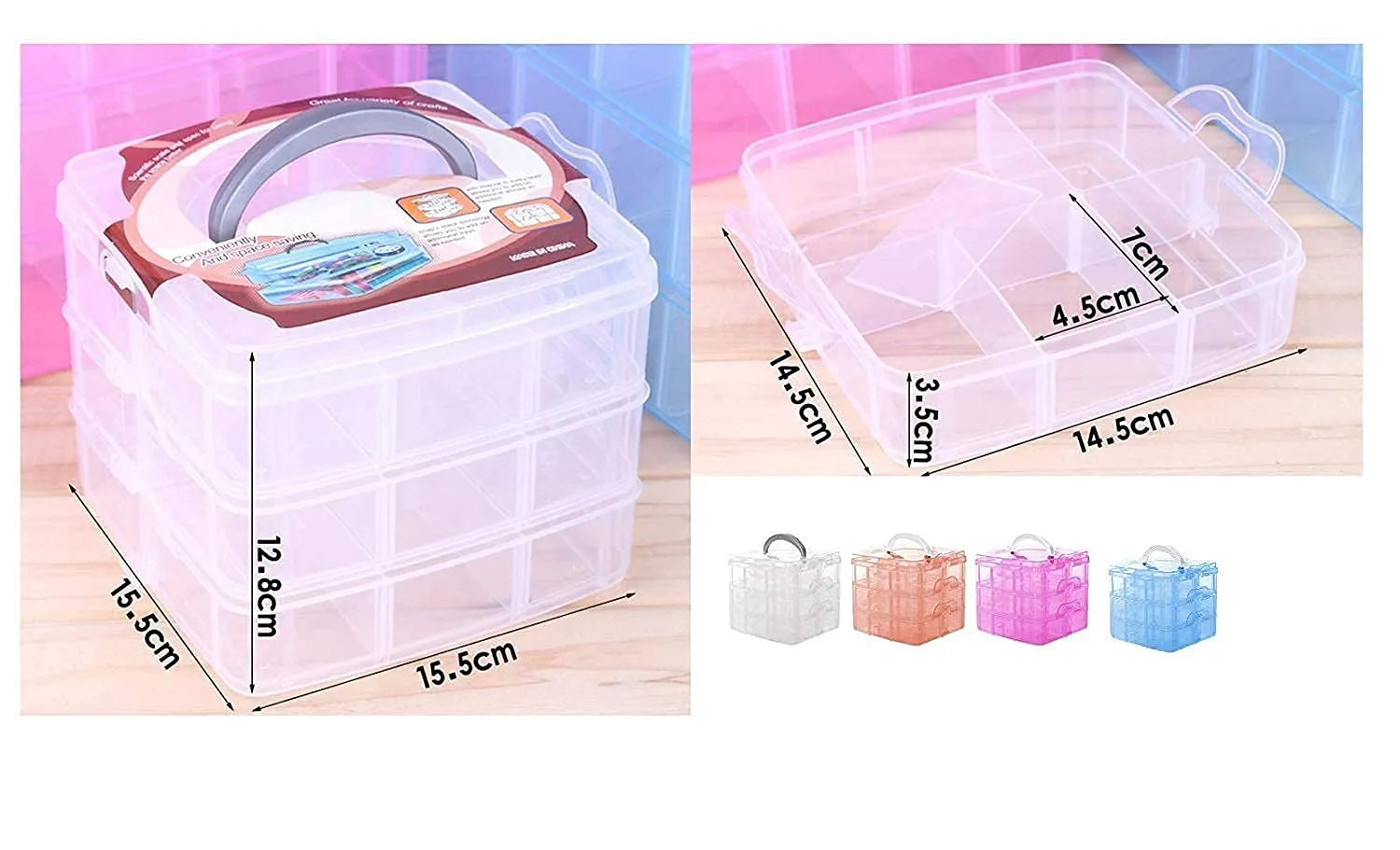 18 Grid Jewellery Organiser Storage Box (White)
