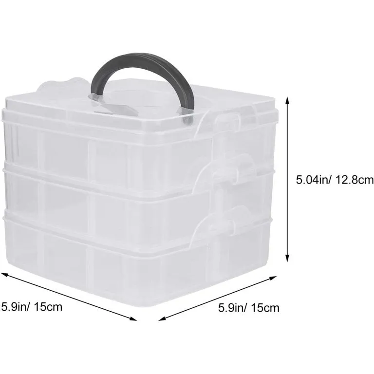 18 Grid Jewellery Organiser Storage Box (White)