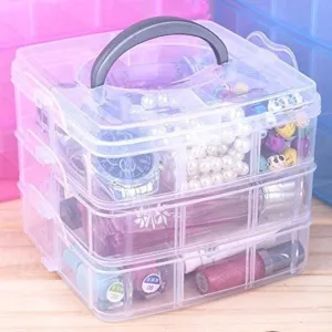 18 Grid Jewellery Organiser Storage Box (White)