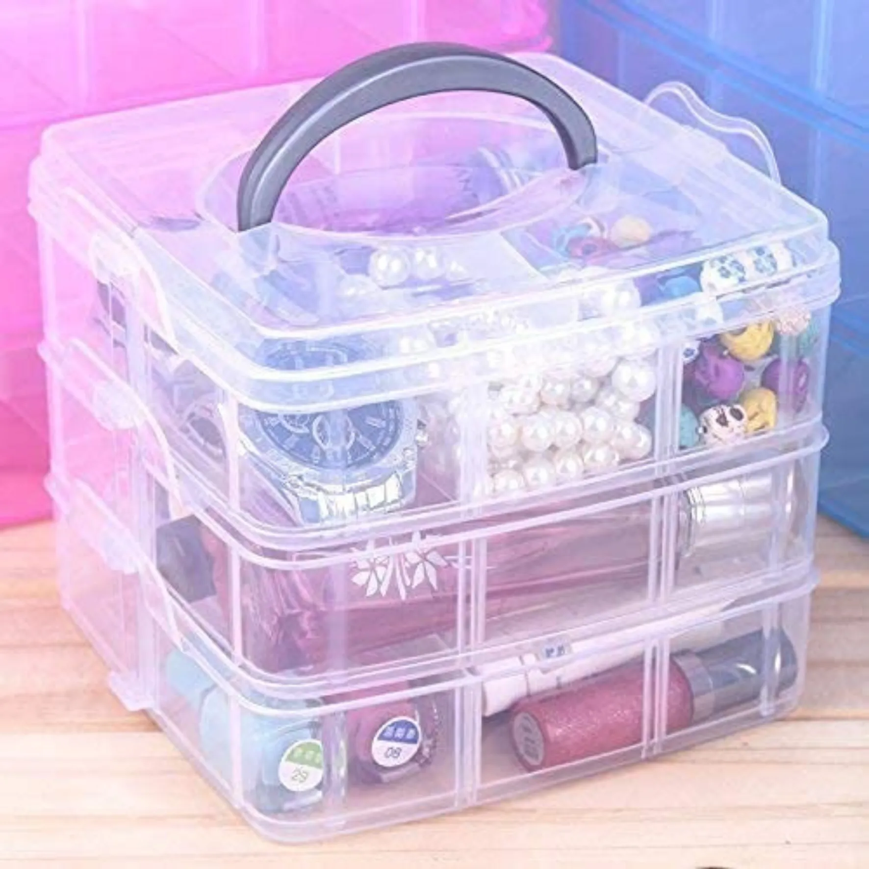 18 Grid Jewellery Organiser Storage Box (White)