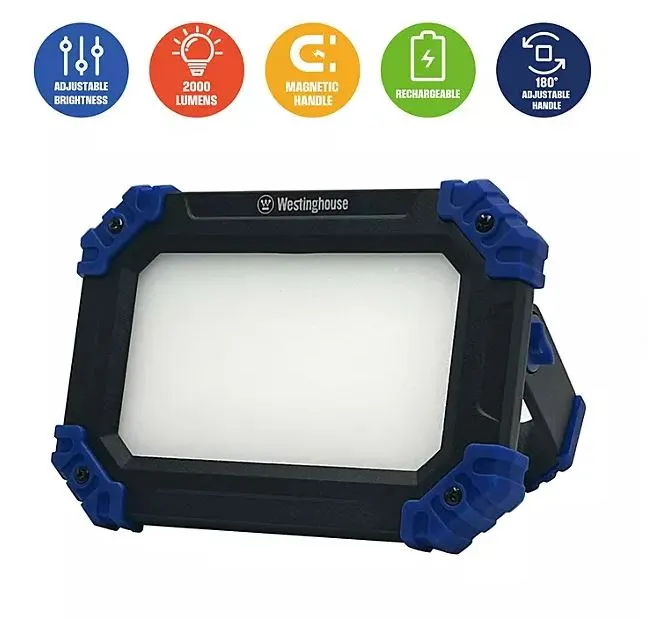 2000 Lumen Rechargeable LED Work Light, 2 Pack