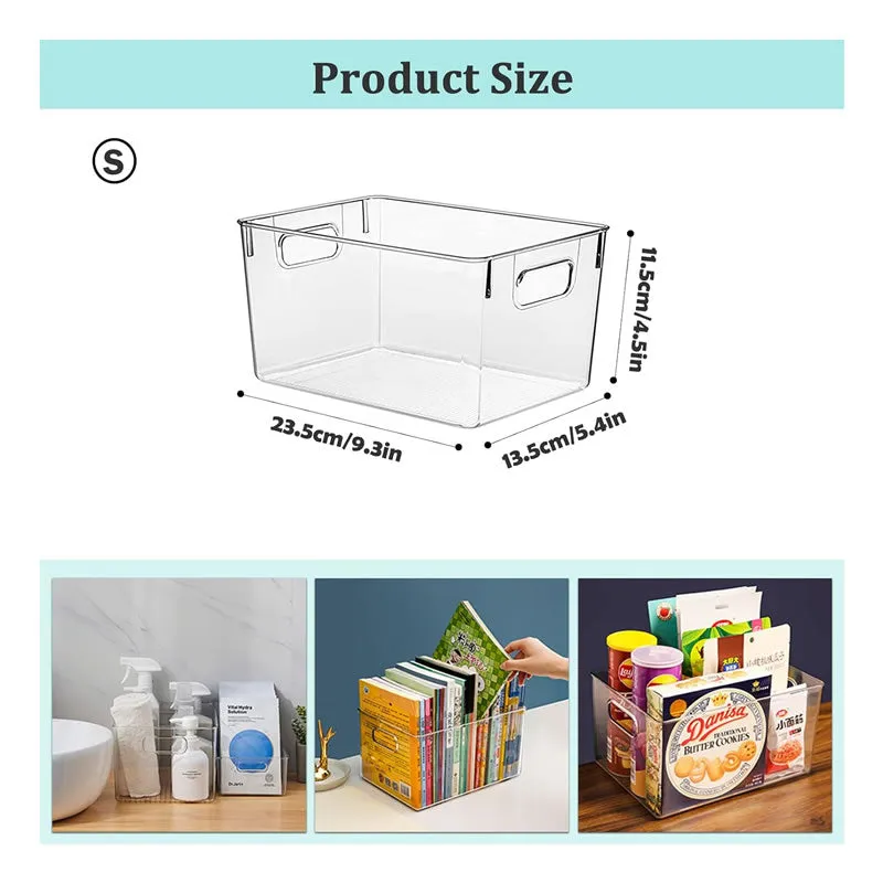 21.2 X 20.7 X 15.5Cm Transparent Stackable Storage Box With Handles Ho-001