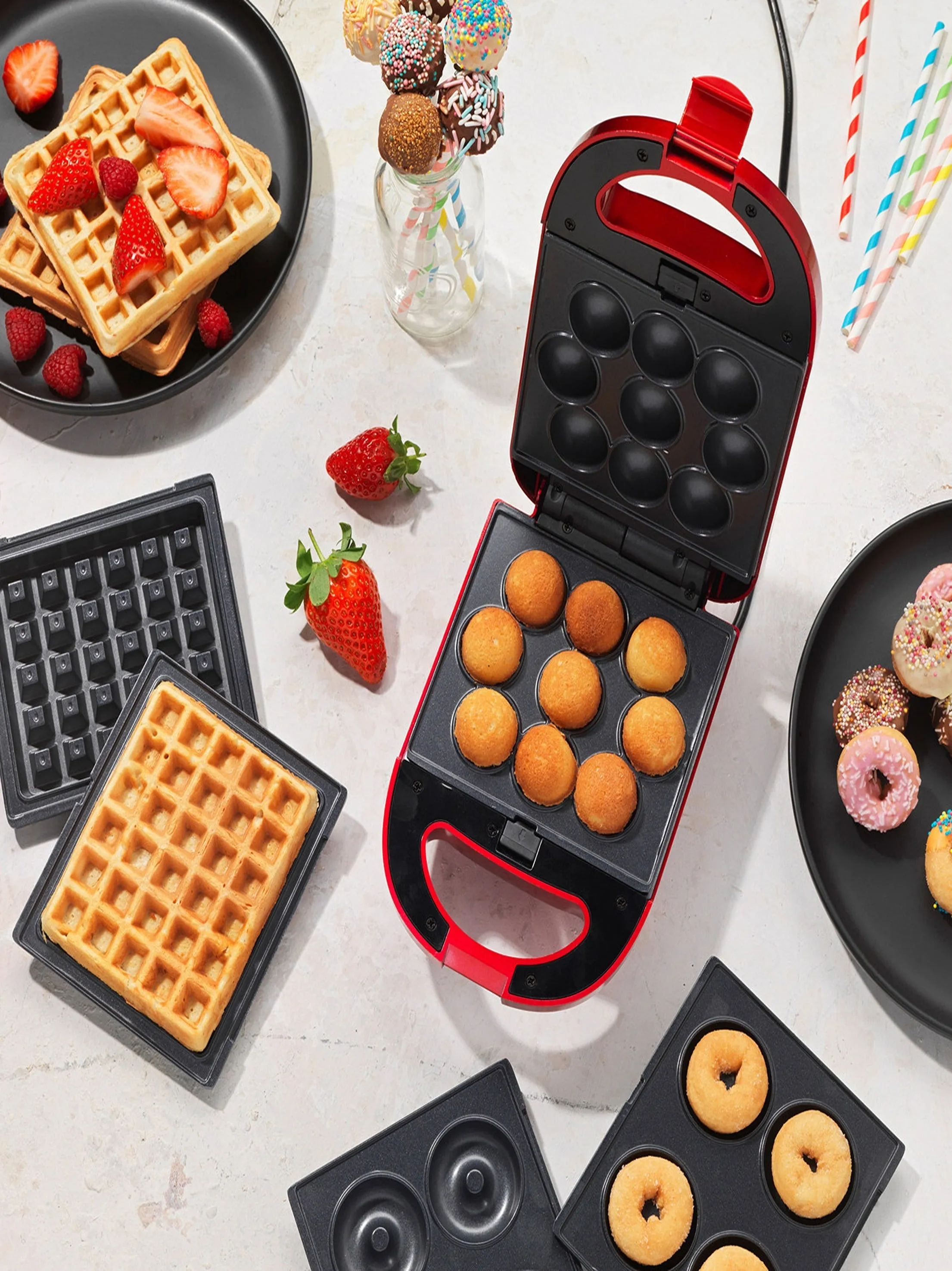 3 In 1 Treat Maker, Doughnut, Cake Pop & Waffle Maker