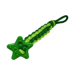 4BF Rubber Pull Dog Toy with Rope Tugging Star Medium