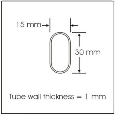 6ft Oval Closet Rod, Polished Chrome plated steel