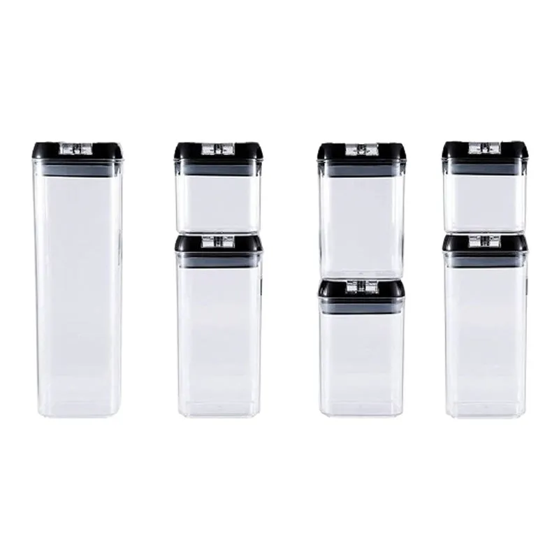 7Pcs Transparent Lockable Plastic Food Storage Containers Ie-2