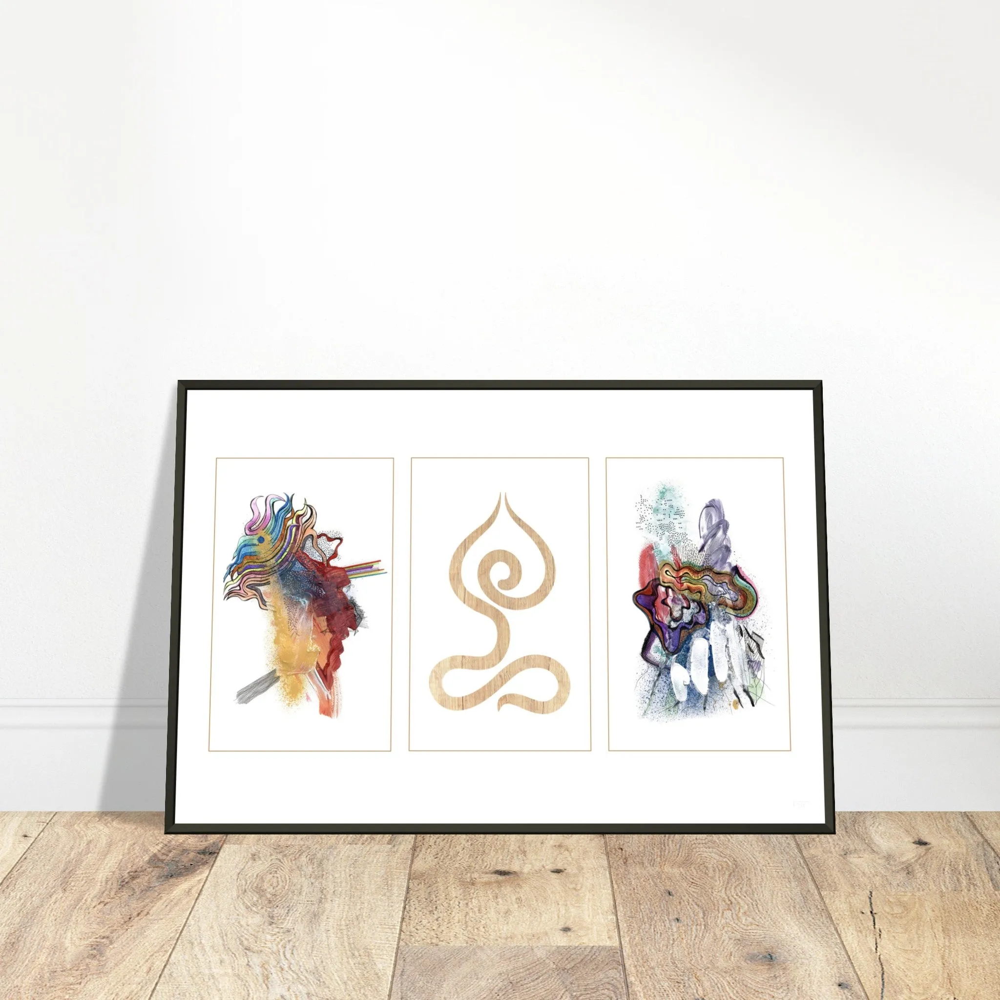 Abstract Yoga Art Series 1 Lotus Pose - Metal Frame