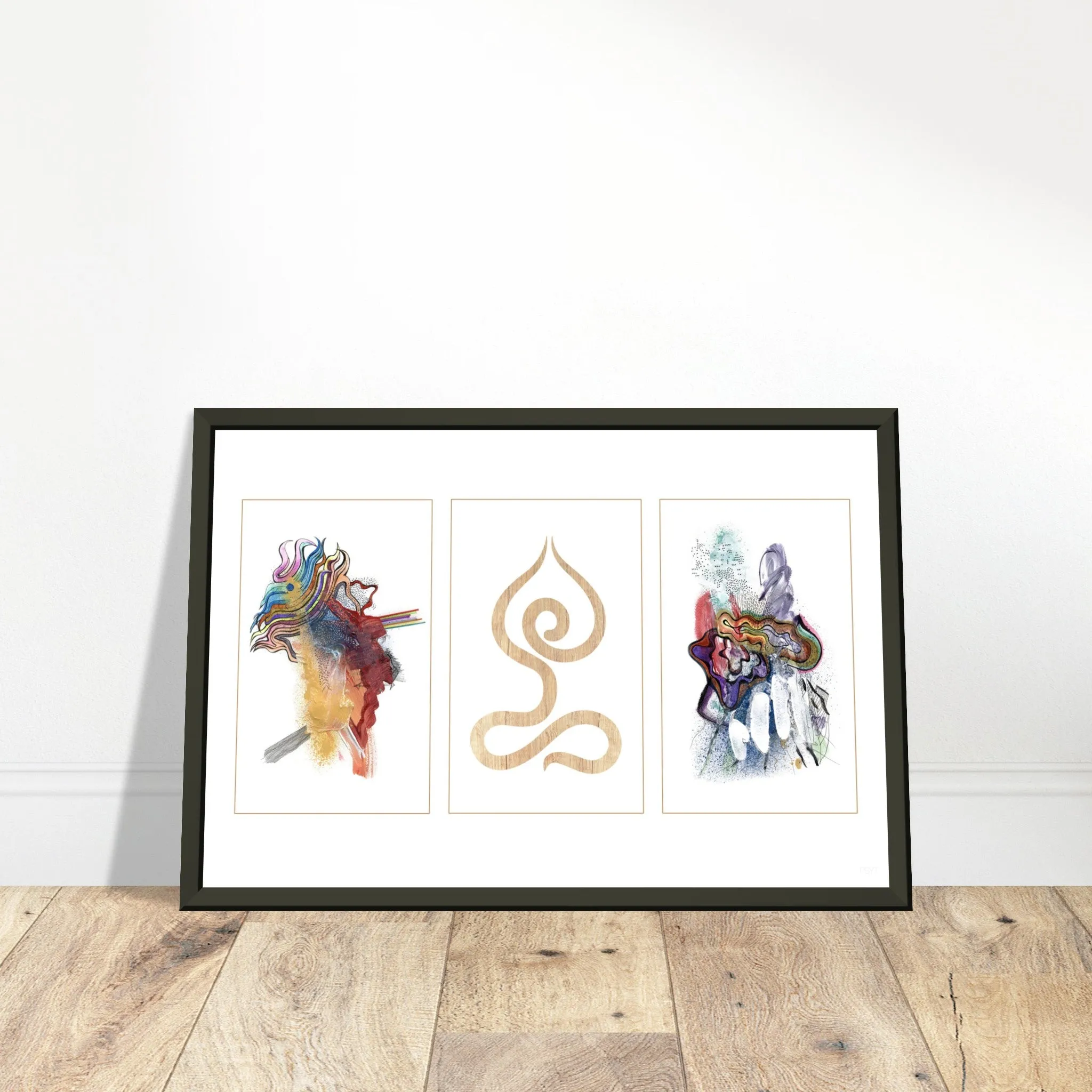 Abstract Yoga Art Series 1 Lotus Pose - Metal Frame