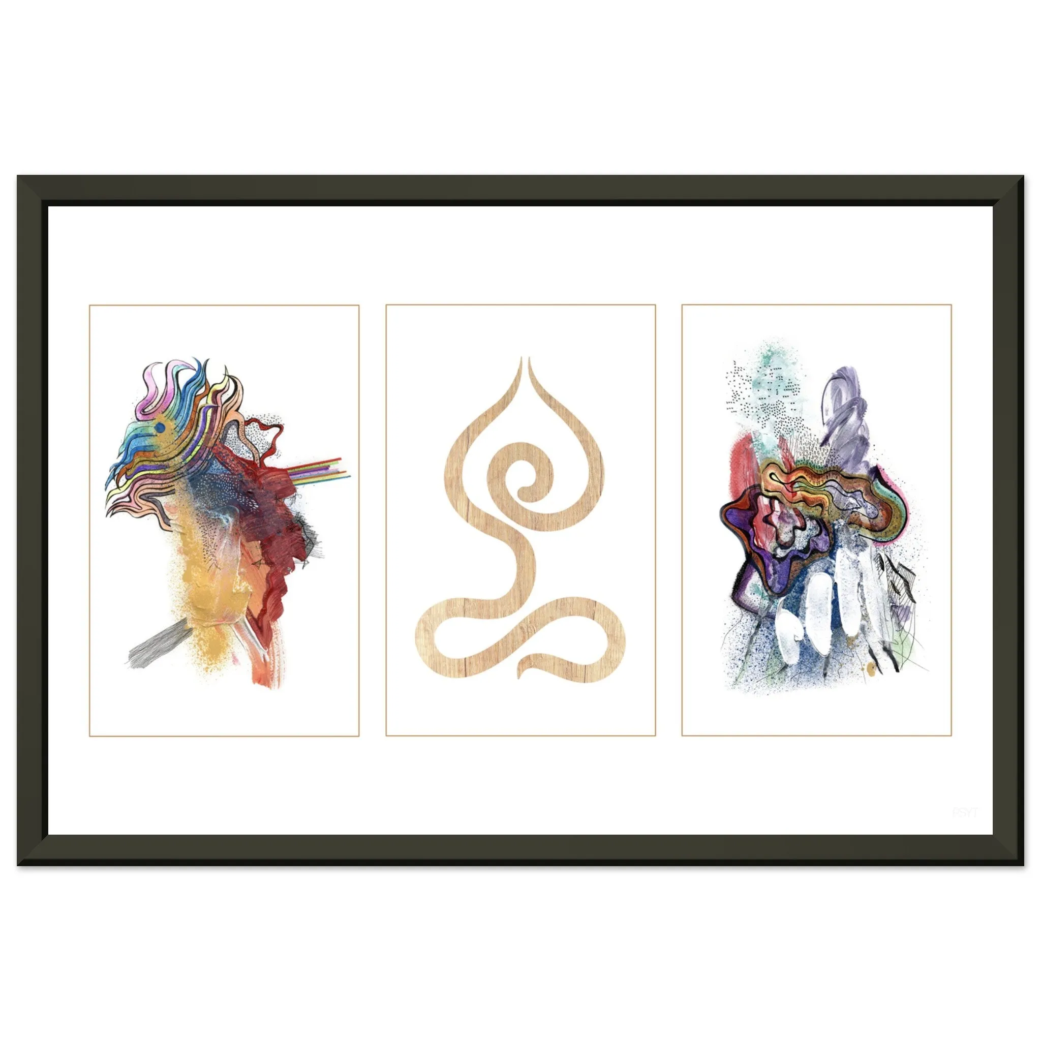 Abstract Yoga Art Series 1 Lotus Pose - Metal Frame