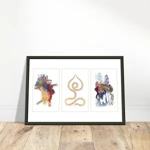 Abstract Yoga Art Series 1 Lotus Pose - Metal Frame