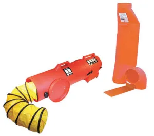 Air Systems CVF Style 8" 848 cfm 1/4 hp 12 VDC Polyethylene Contractor Grade Ventilation Kit With Canister And 6" And 15' Flexible Duct