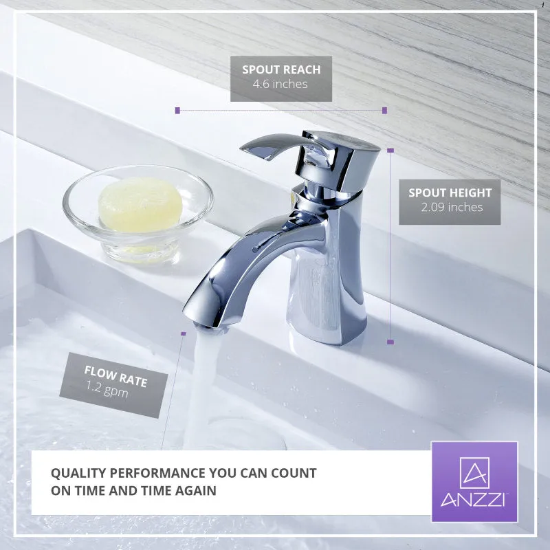 ANZZI Alto Series Single Hole Single-Handle Mid-Arc Bathroom Faucet