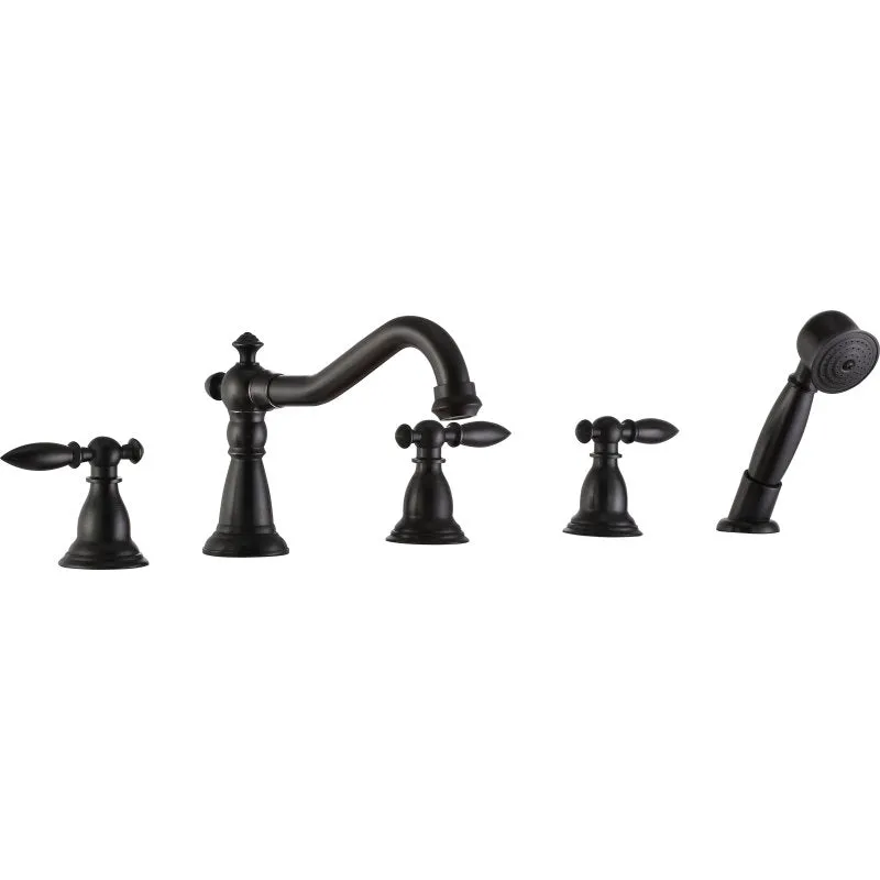 ANZZI Patriarch 2-Handle Deck-Mount Roman Tub Faucet with Handheld Sprayer