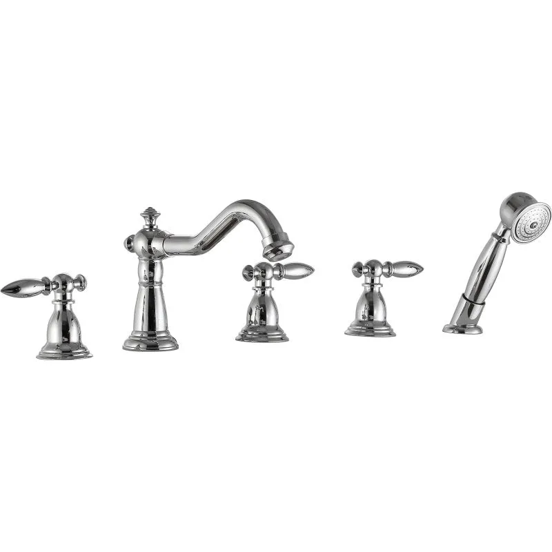 ANZZI Patriarch 2-Handle Deck-Mount Roman Tub Faucet with Handheld Sprayer