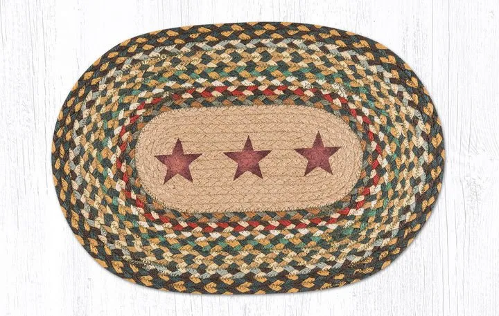 Barn Stars Oval Braided Placemat