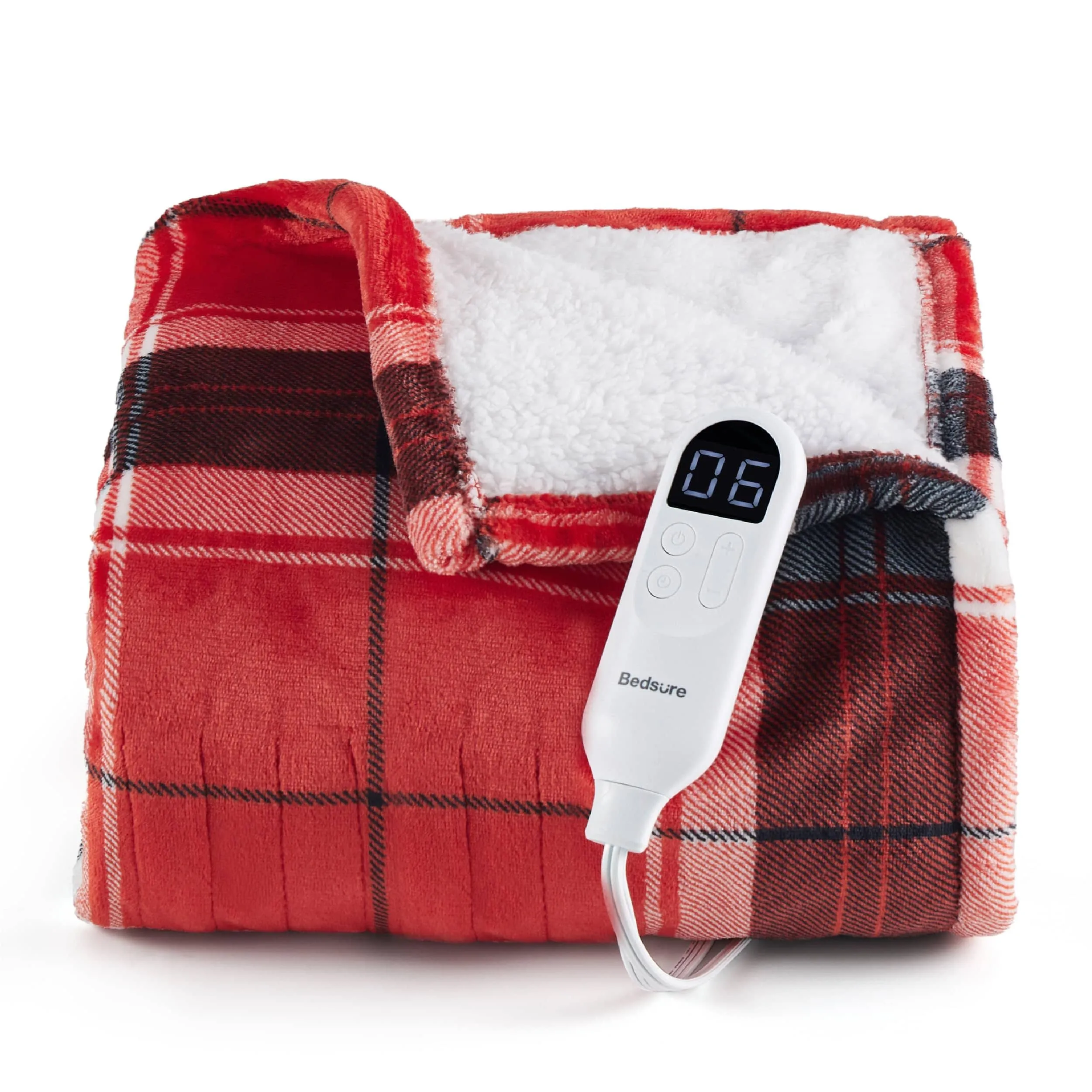 Bedsure Electric Heated Plaid Throw Blanket