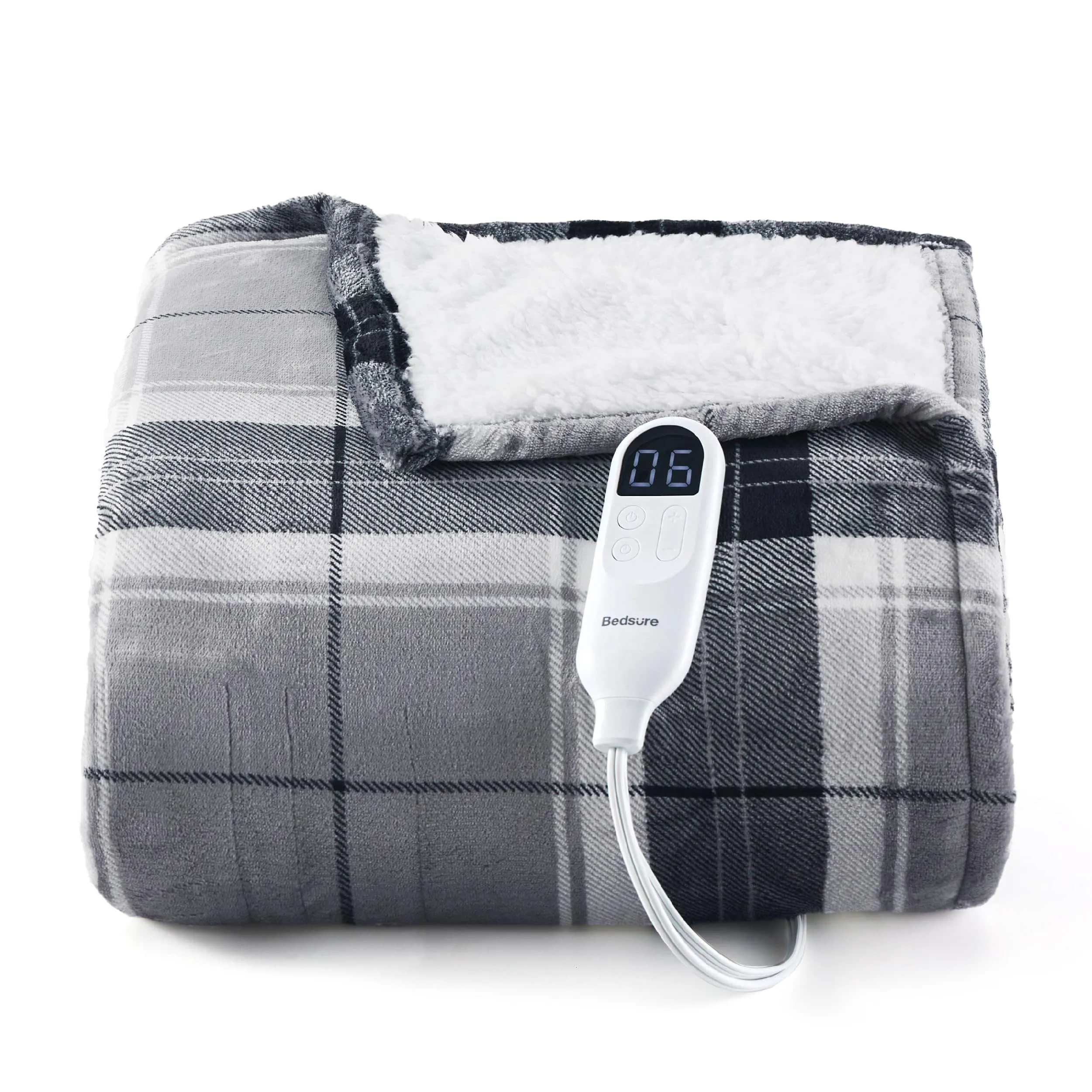 Bedsure Electric Heated Plaid Throw Blanket