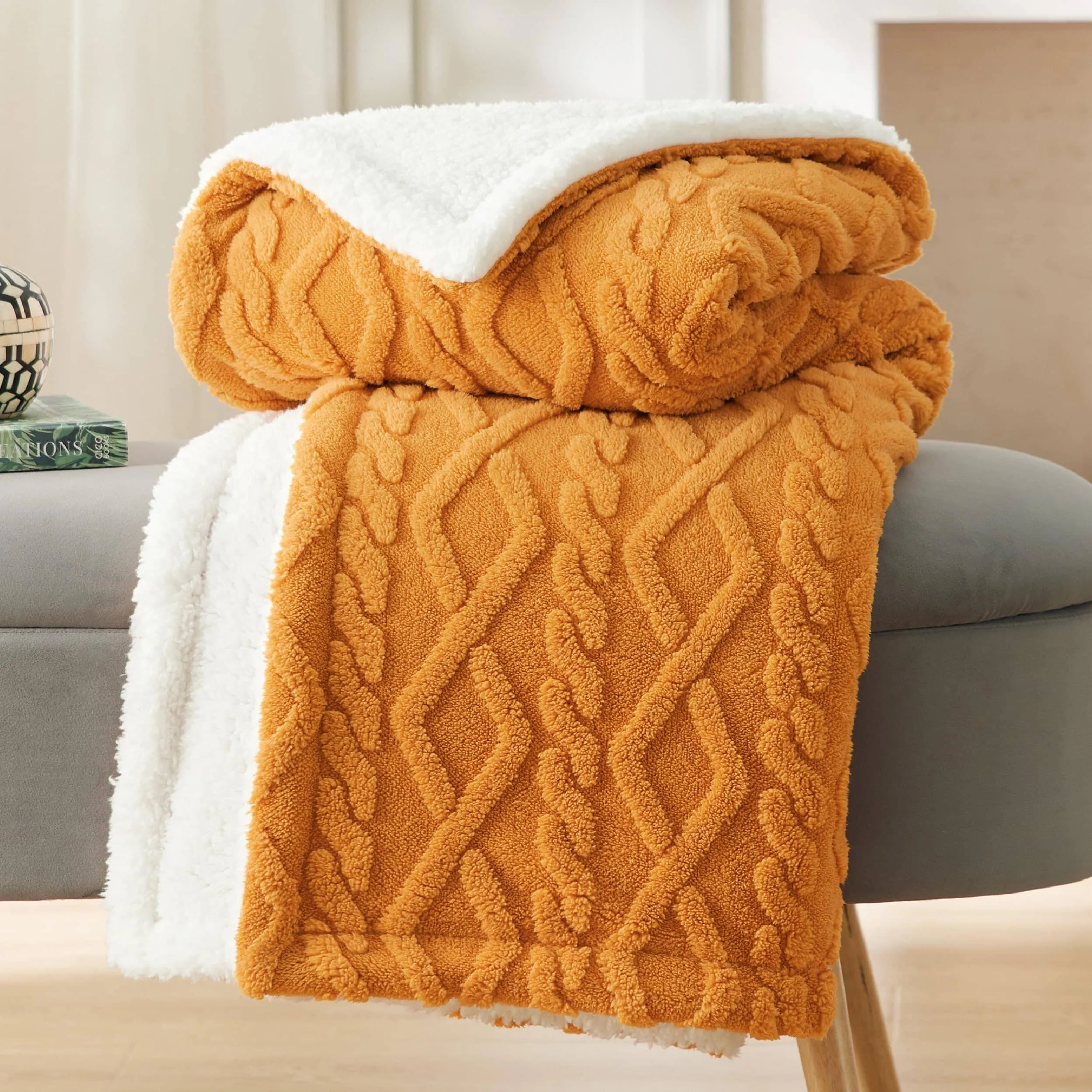 Bedsure Sherpa Throw Blanket For Couch