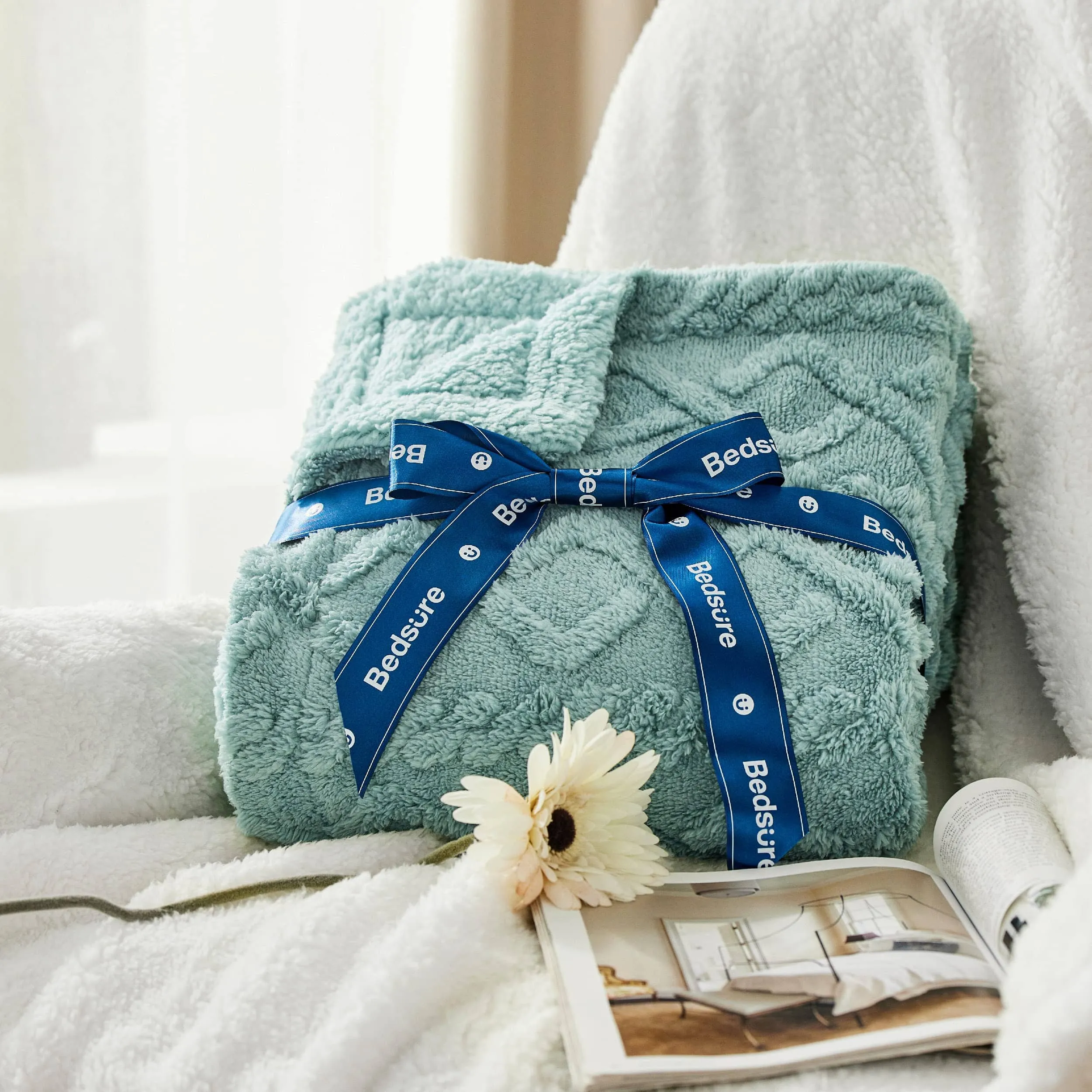 Bedsure Sherpa Throw Blanket For Couch