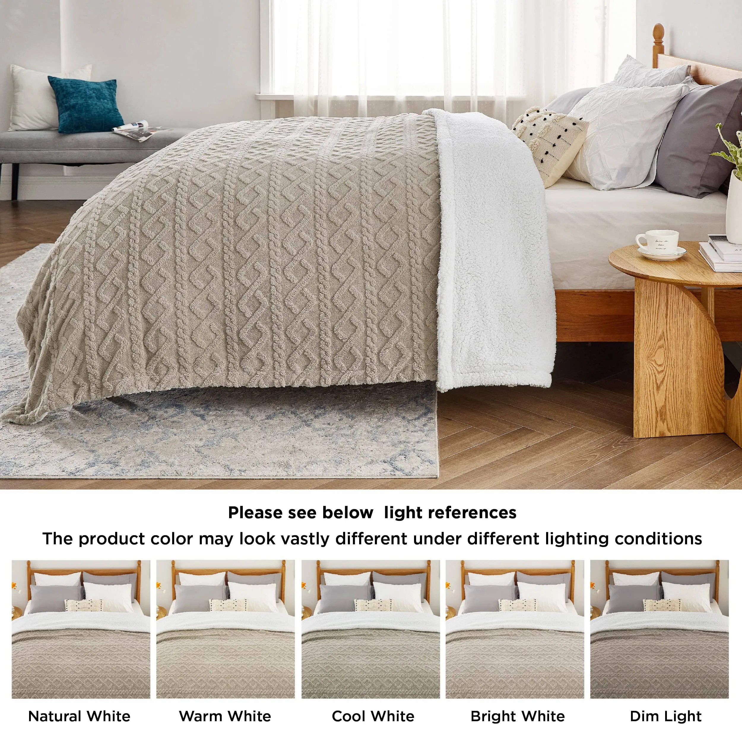 Bedsure Sherpa Throw Blanket For Couch