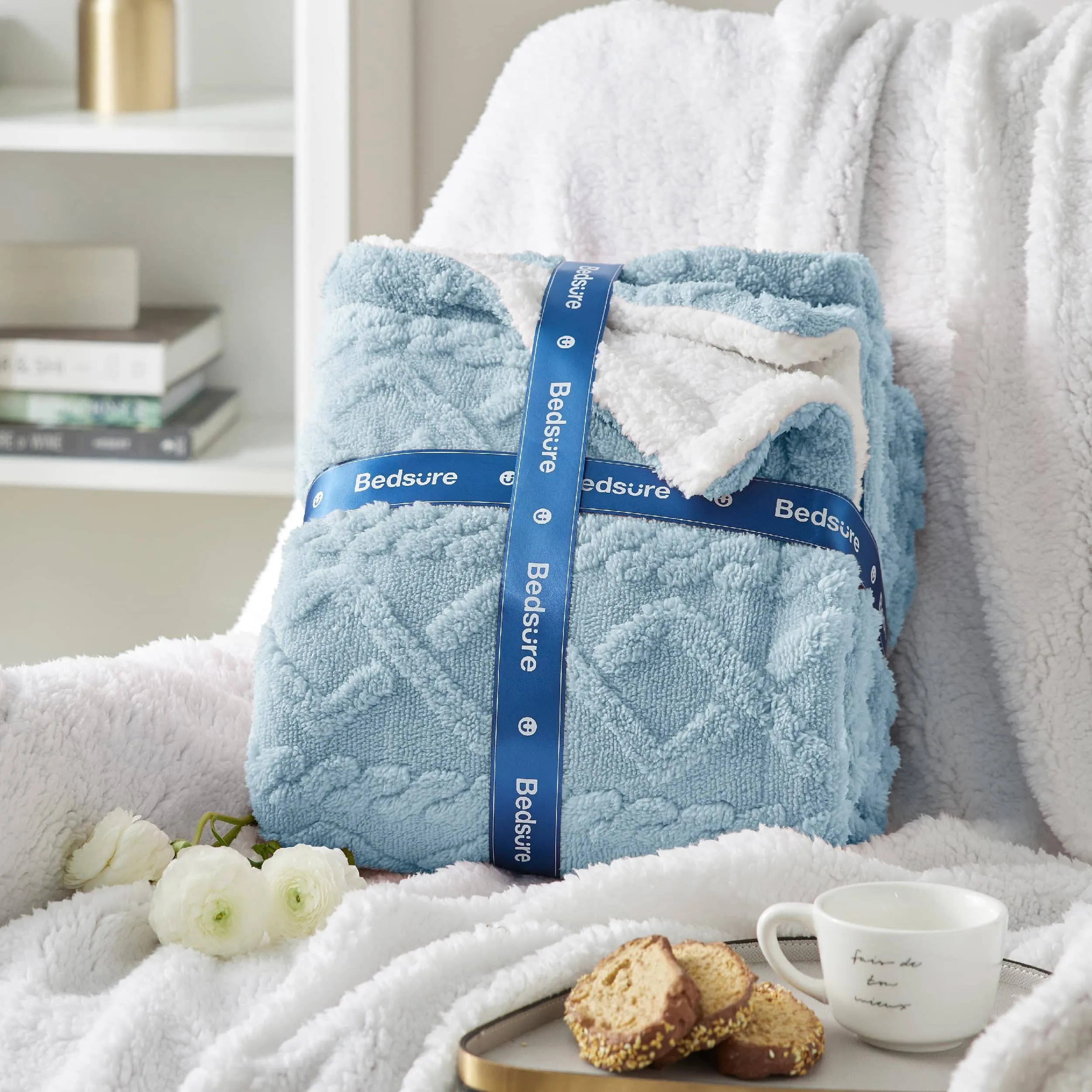 Bedsure Sherpa Throw Blanket For Couch