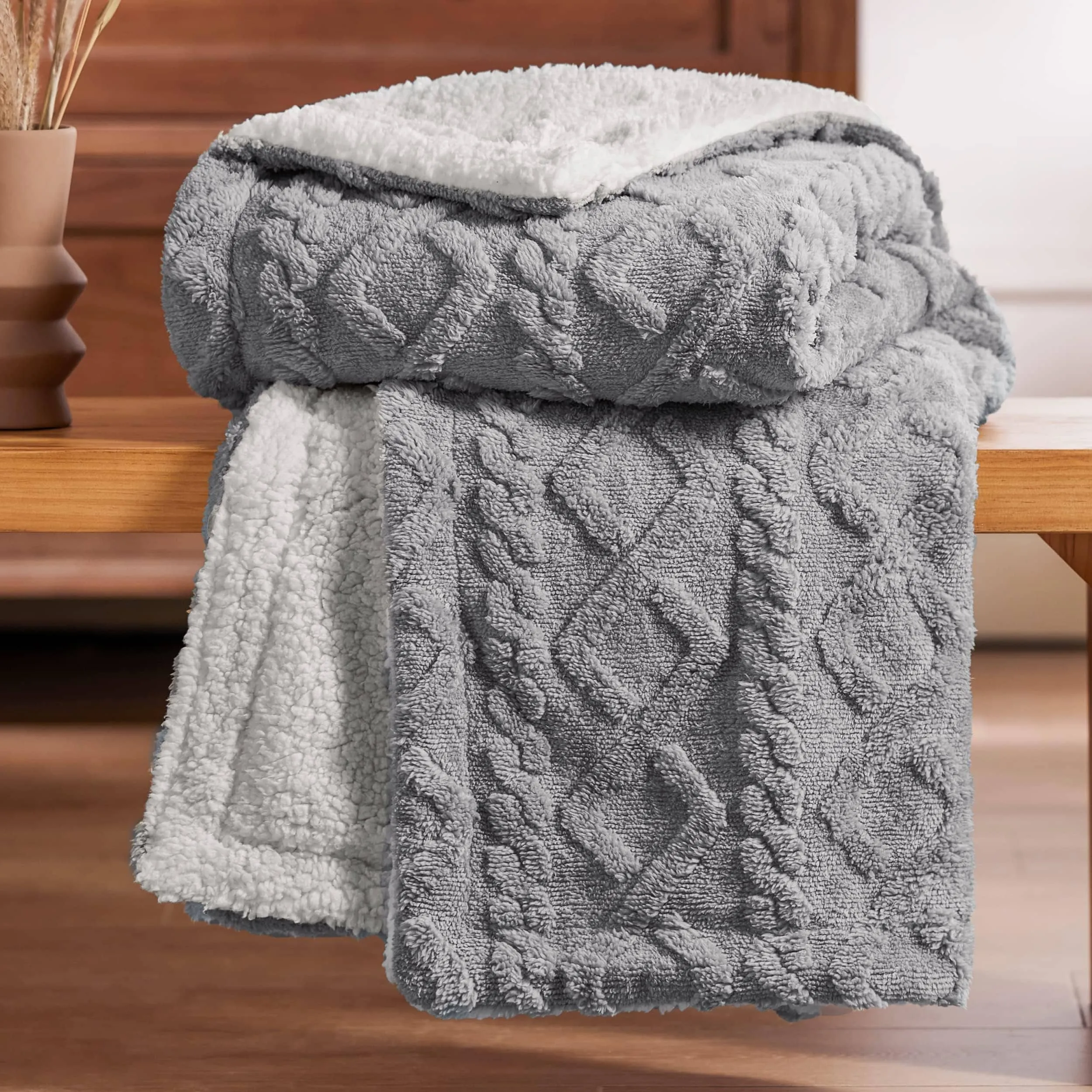 Bedsure Sherpa Throw Blanket For Couch