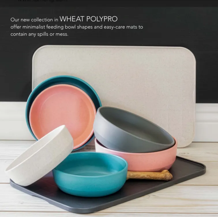 Bevel Wheat Dog Bowl