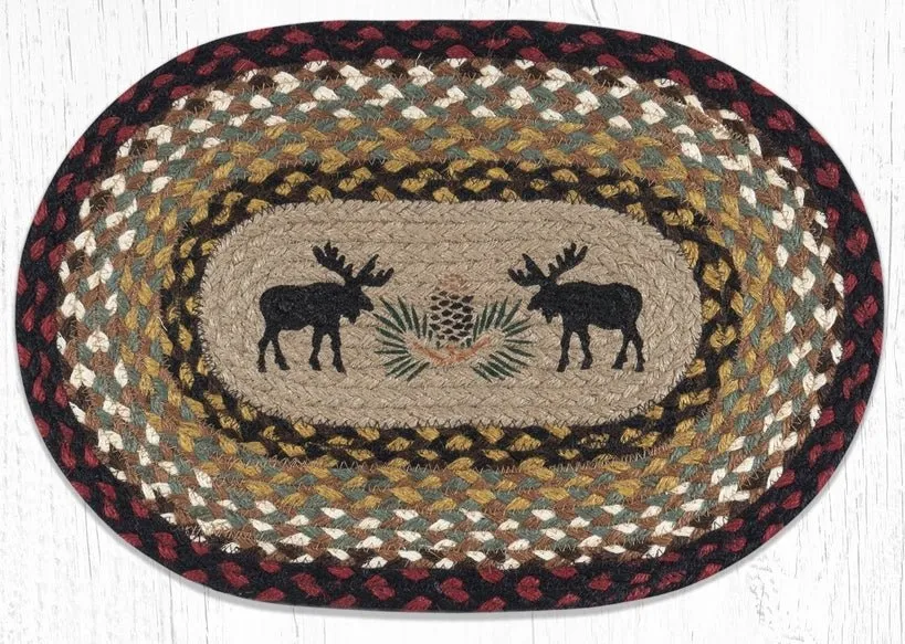 Black Moose Oval Placemat