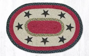 Black Stars Red Oval Braided Placemat