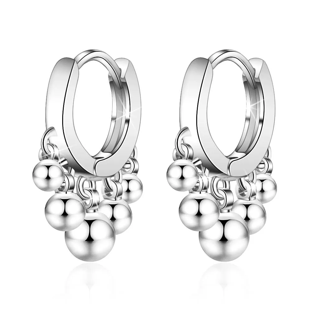 Boho Ball Charm Huggie Earrings