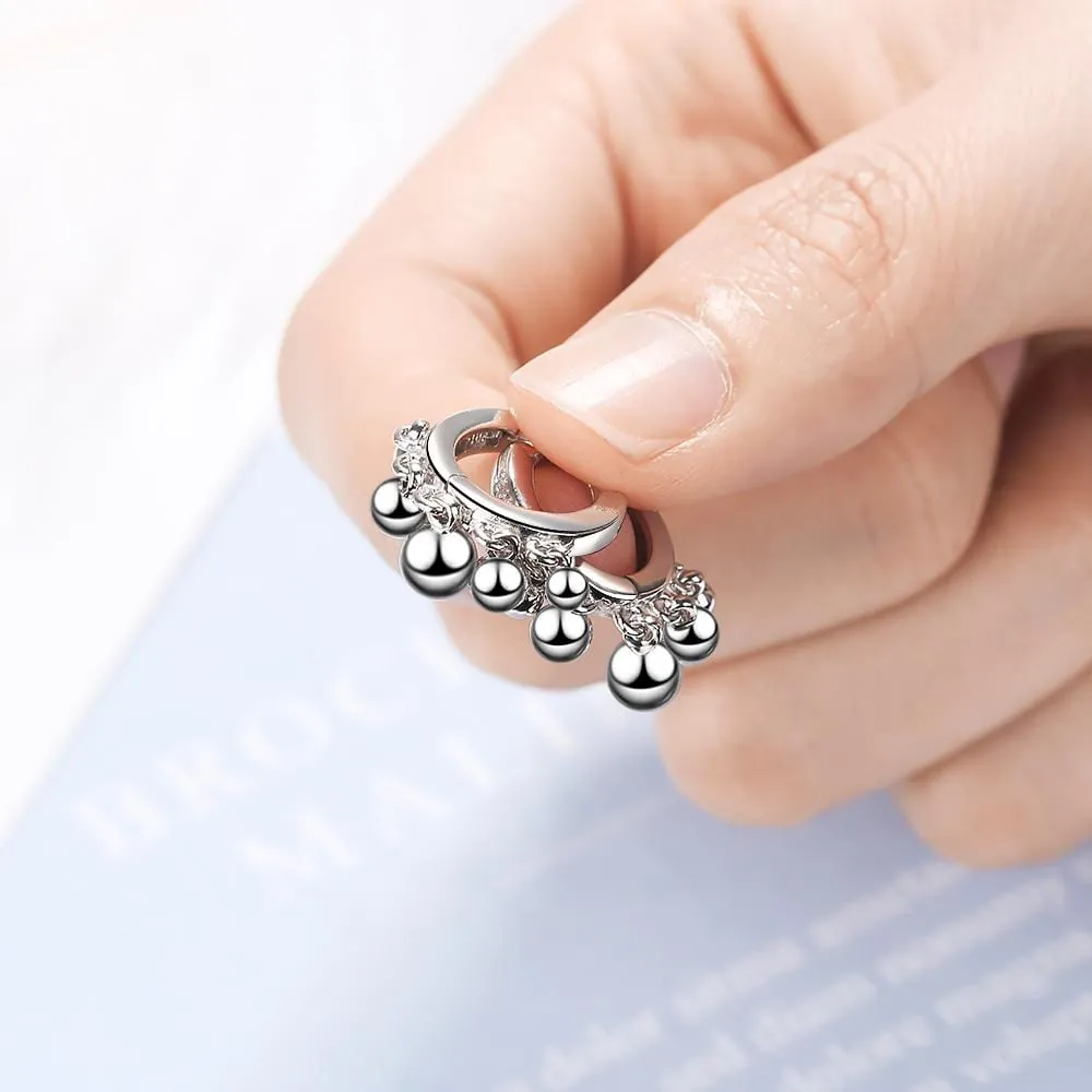 Boho Ball Charm Huggie Earrings