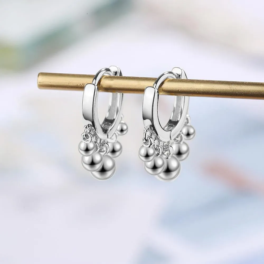 Boho Ball Charm Huggie Earrings