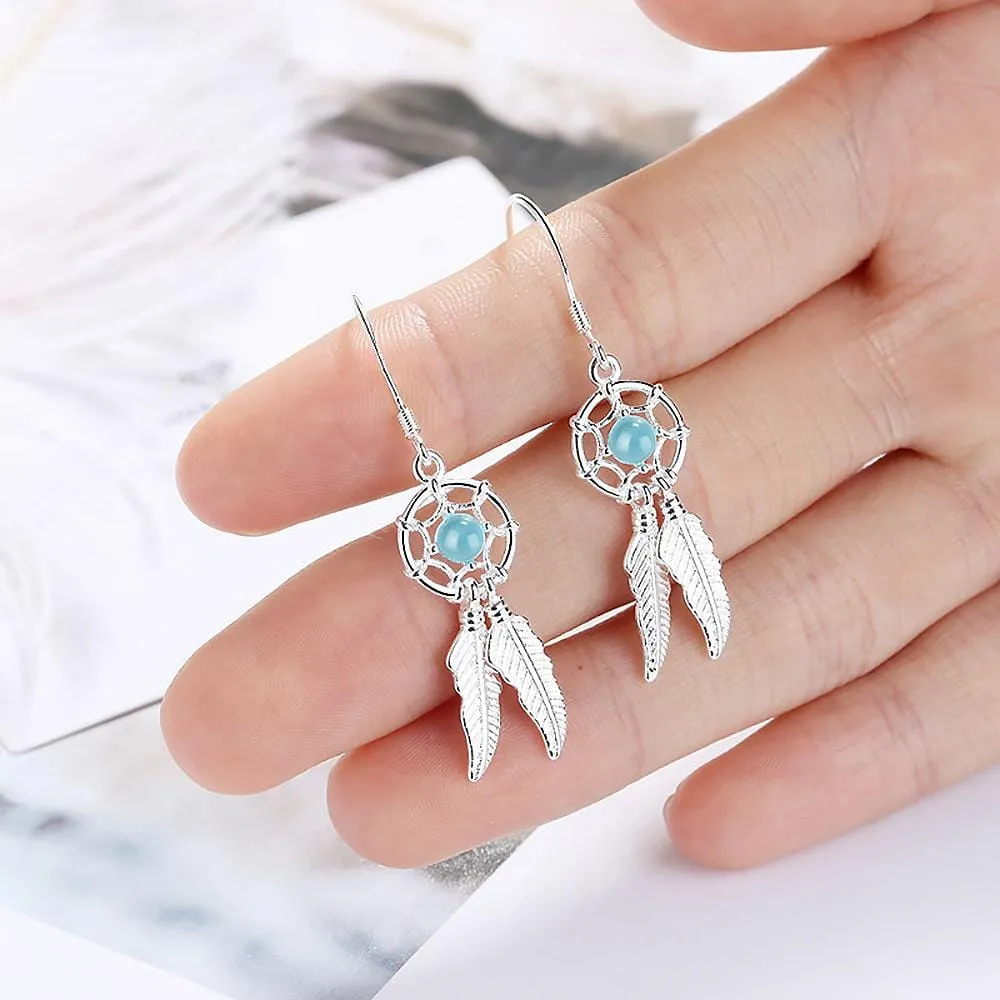 Boho Feather Dangle Earrings
