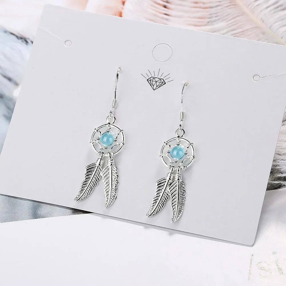 Boho Feather Dangle Earrings