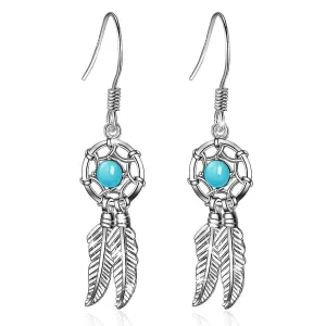 Boho Feather Dangle Earrings