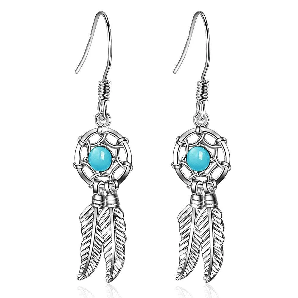 Boho Feather Dangle Earrings