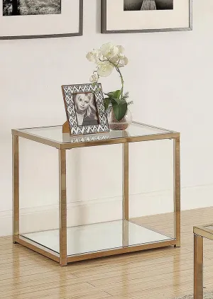 Calantha Modern Chocolate Chrome End Table