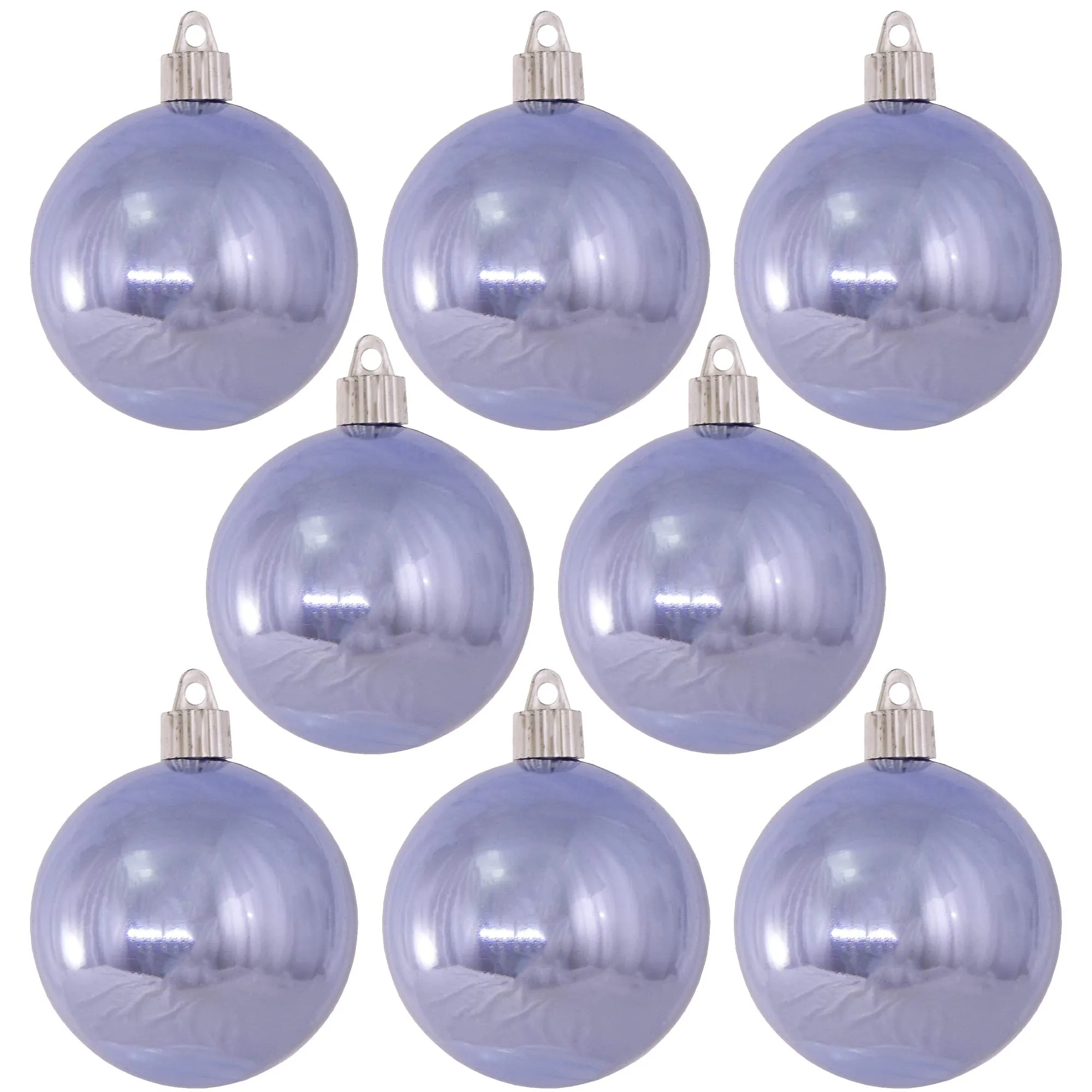 Christmas By Krebs 3 1/4" (80mm) Shiny Polar Blue [8 Pieces] Solid Commercial Grade Indoor and Outdoor Shatterproof Plastic, UV and Water Resistant Ball Ornament Decorations