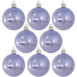 Christmas By Krebs 3 1/4" (80mm) Shiny Polar Blue [8 Pieces] Solid Commercial Grade Indoor and Outdoor Shatterproof Plastic, UV and Water Resistant Ball Ornament Decorations