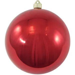 Christmas By Krebs 8" (200mm) Shiny Sonic Red [1 Piece] Solid Commercial Grade Indoor and Outdoor Shatterproof Plastic, UV and Water Resistant Ball Ornament Decorations