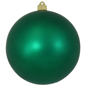 Christmas By Krebs 8" (200mm) Velvet Shamrock Green [1 Piece] Solid Commercial Grade Indoor and Outdoor Shatterproof Plastic, UV and Water Resistant Ball Ornament Decorations