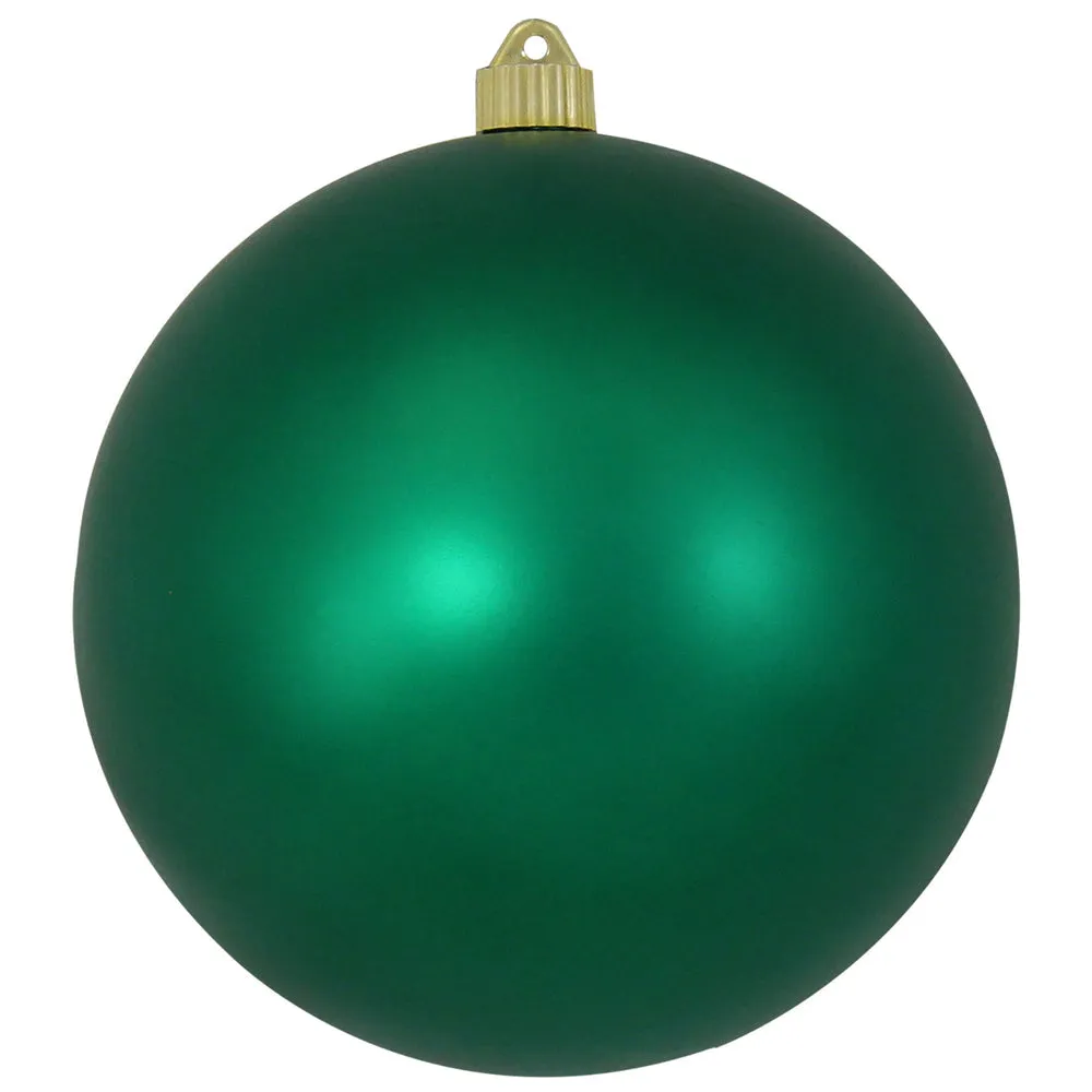 Christmas By Krebs 8" (200mm) Velvet Shamrock Green [1 Piece] Solid Commercial Grade Indoor and Outdoor Shatterproof Plastic, UV and Water Resistant Ball Ornament Decorations