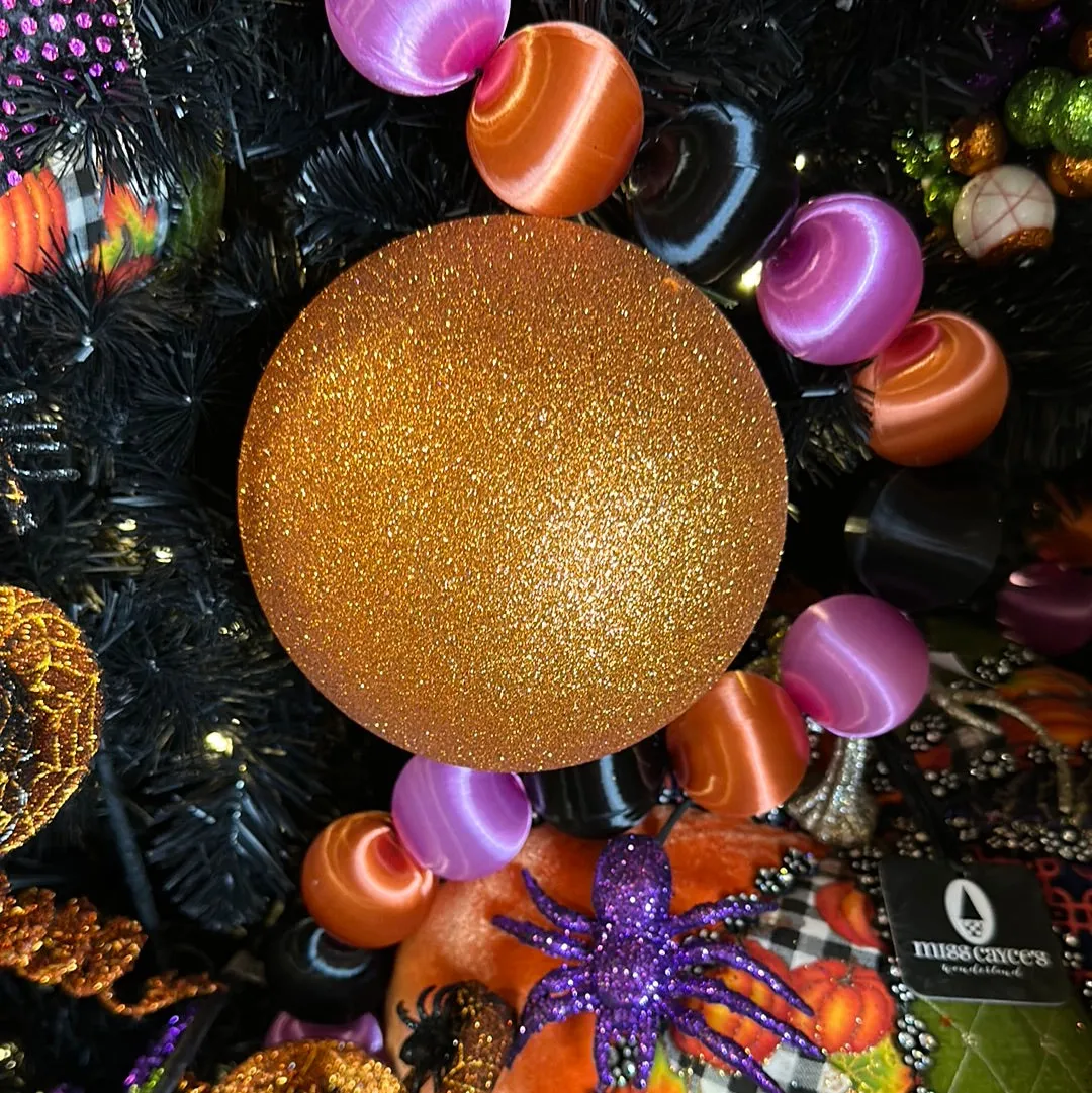 Copper Glitter Ball Ornament, 6"