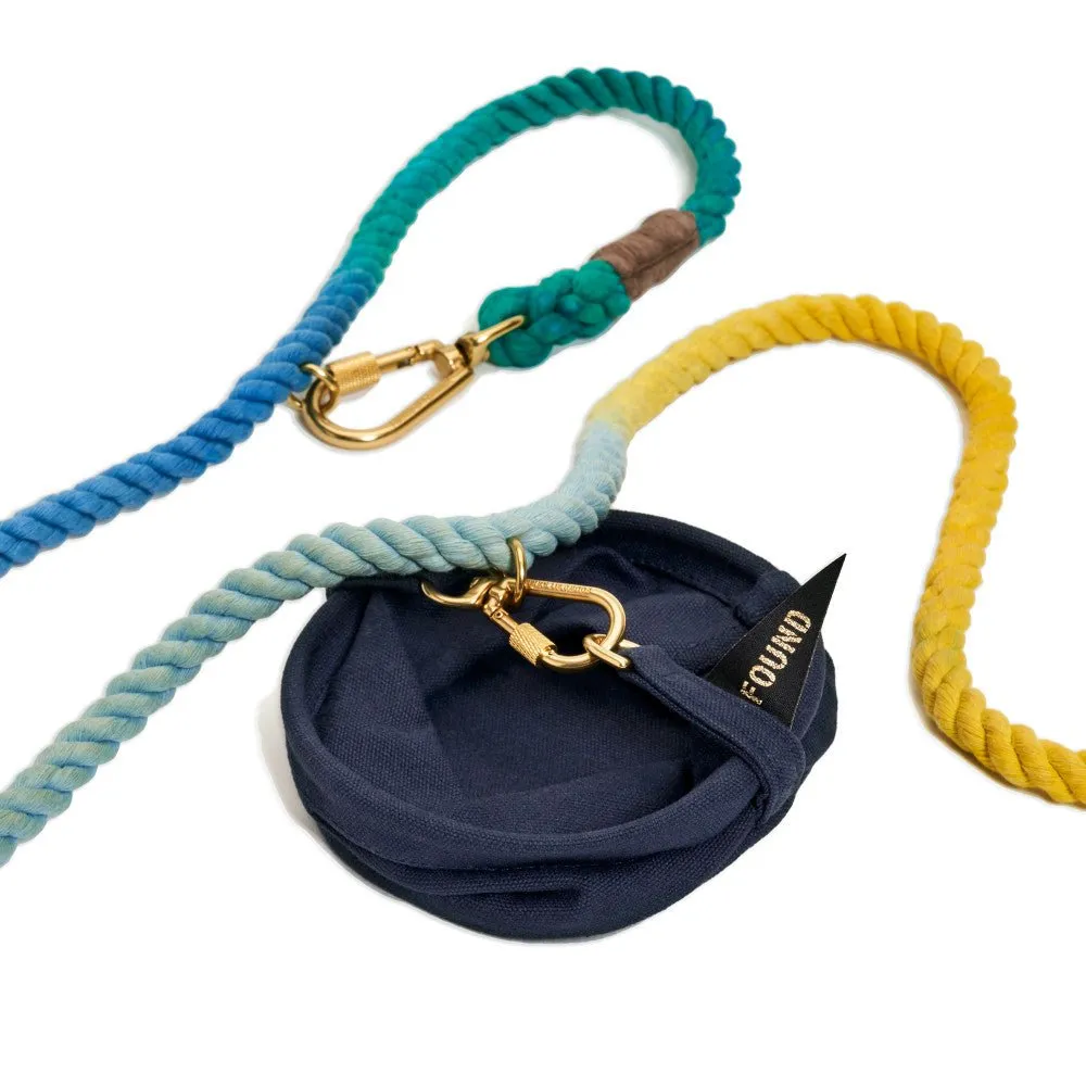 Cotton Canvas Collapsible Travel Dog Water Bowl Midnight