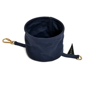 Cotton Canvas Collapsible Travel Dog Water Bowl Midnight